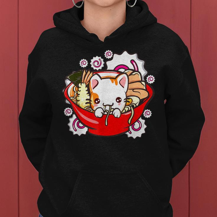 Cat Ramen Bowl Kawaii Anime Neko Cat Mom Crazy Cat Lady Gifts For Mom Funny Gifts Women Hoodie