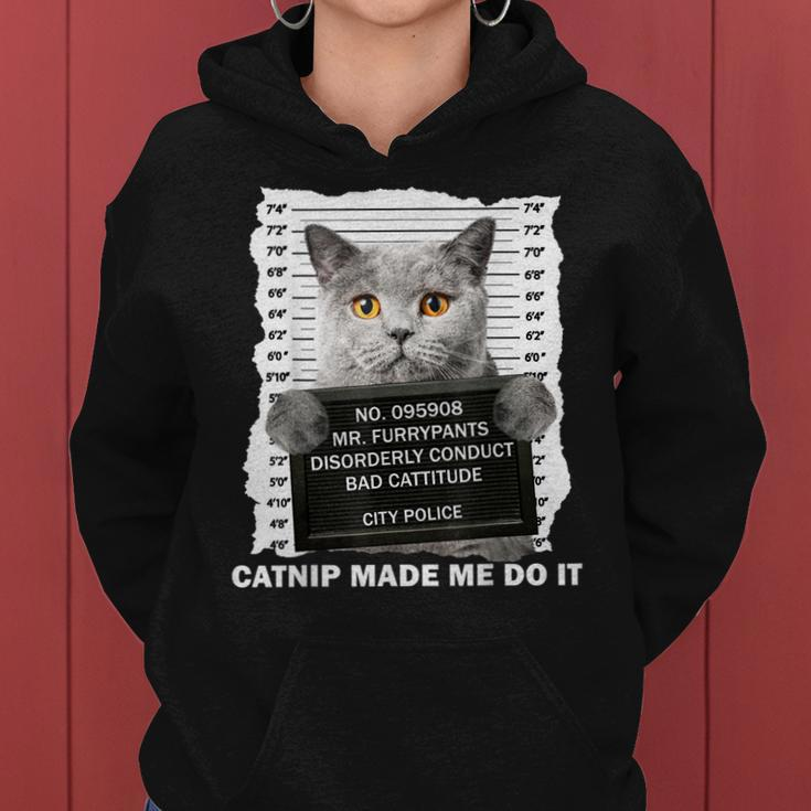 Catnip Made Me Do It Funny For Cat Lover Cat Dad Cat Mom Women Hoodie