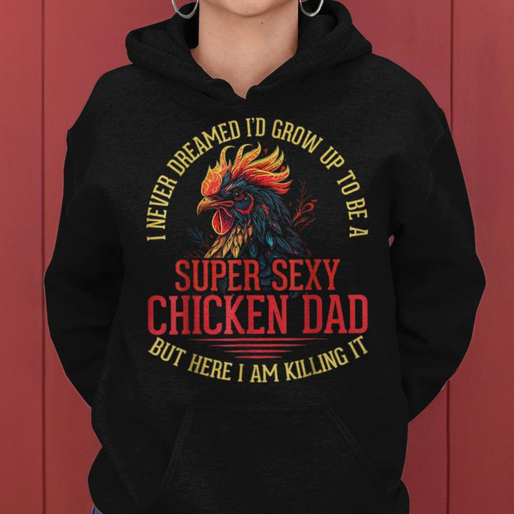 Chicken Lover Best Dad Ever Chicken Farmer Fathers Day Women Hoodie