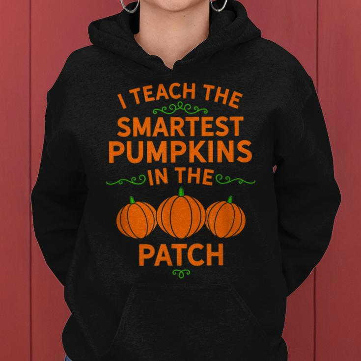 Cute Halloween Lover Pumpkin Teacher Educator Autumn Fall Pumpkin Teacher Women Hoodie