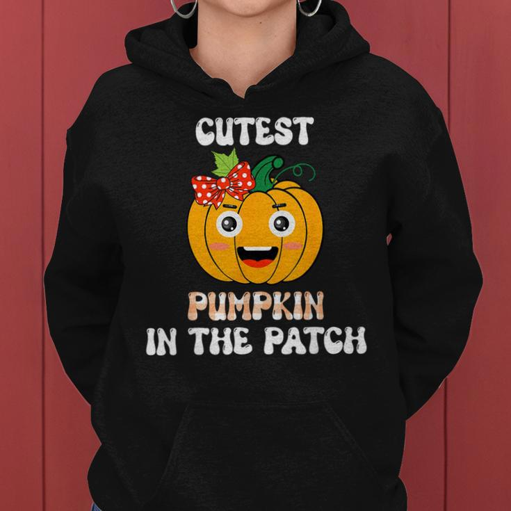 Cutest Pumpkin In The Patch Baby Girl Halloween Fall Women Hoodie