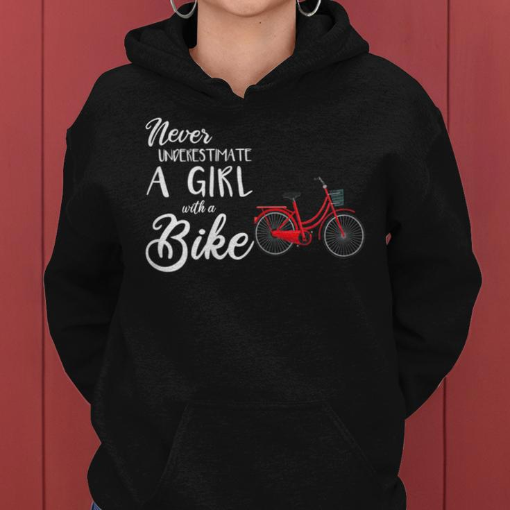 Cycling Girl Never Underestimate A Girl With A Bike Women Hoodie