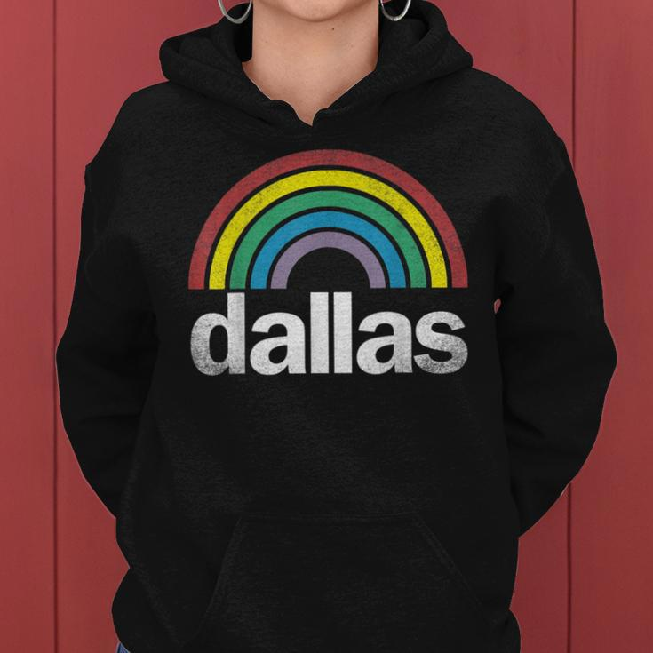 Dallas Rainbow 70S 80S Style Retro Gay Pride Men Women Women Hoodie