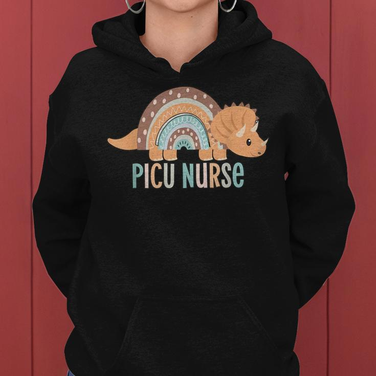 Dinosaur Pediatric Icu Nurse Picu Rn Crew Nurse Graduation Women Hoodie