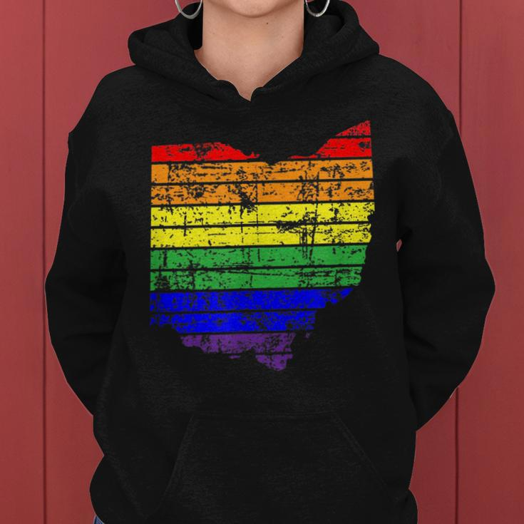 Distressed Ohio Lgbt Rainbow Gay Pride For Men Women Women Hoodie