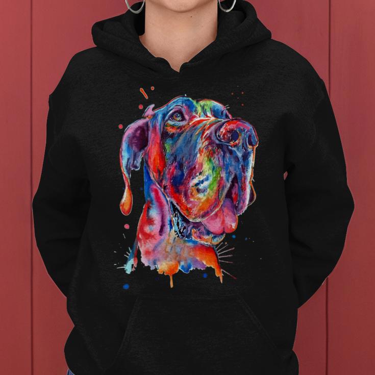 Dog Great Dane Splash Art Dane Women Hoodie