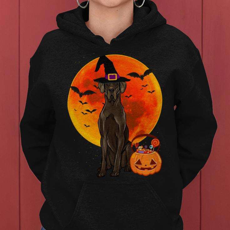 Dog Halloween Black Great Dane Jack O Lantern Pumpkin Women Hoodie