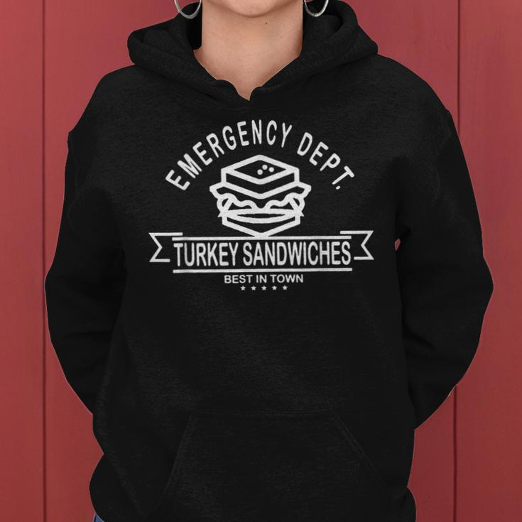 Emergency Nurse Funny Ed Nurse Turkey Sandwiches Women Hoodie