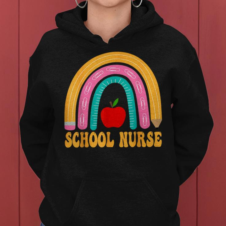 First Day Of School Nurse Back To School Rainbow Pencil Women Hoodie