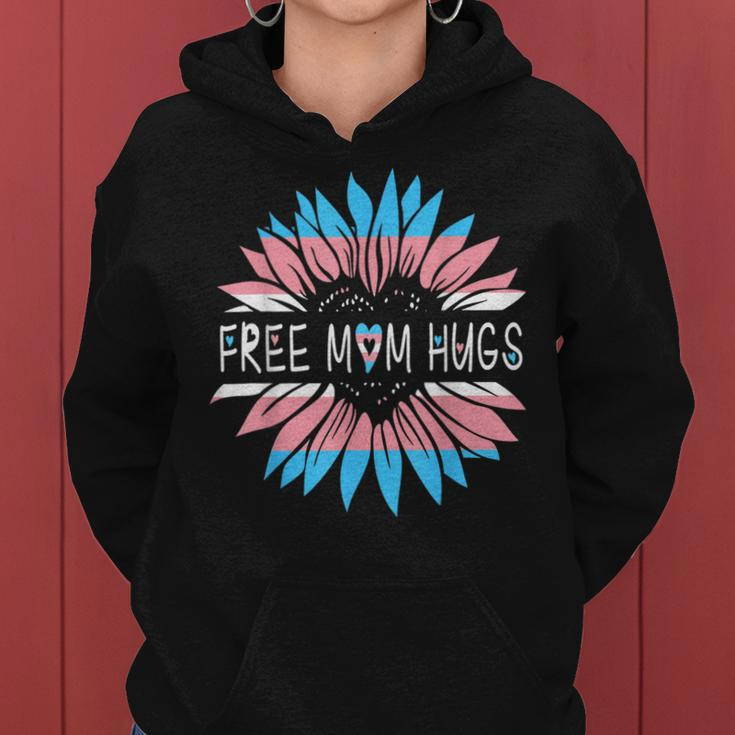 Free Mom Hugs Transgender Pride Lgbt Daisy Flower Hippie Women Hoodie