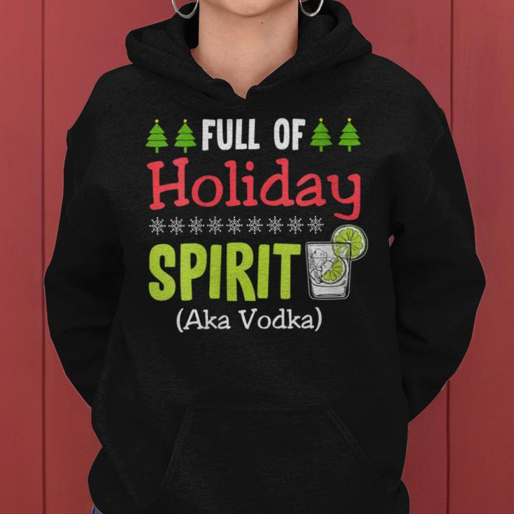 Full Holiday Spirit Vodka Alcohol Christmas Party Parties Women Hoodie