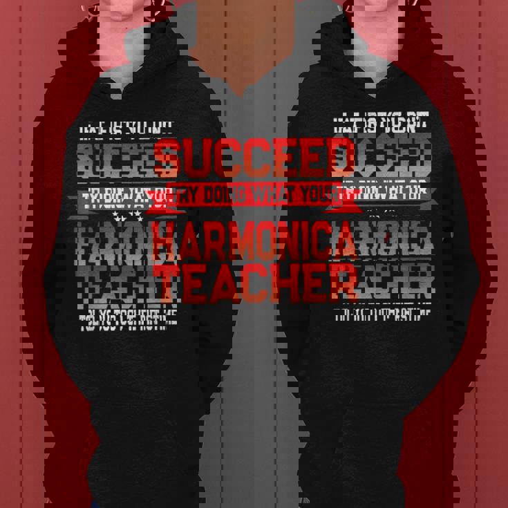 Fun Harmonica Teacher School Music Quote Women Hoodie