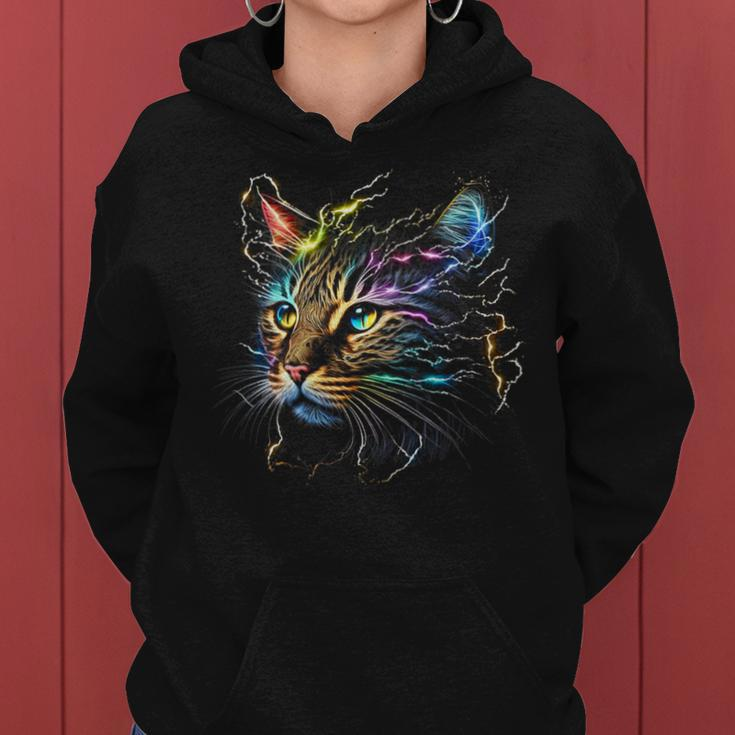Chinese Li Hua Lover Colorful Graphic Cat Dad Mom Women Hoodie