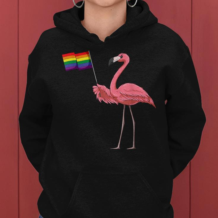 Gay Flamingo Lgbt Pride Rainbow Flag Flamingo Pride Month Women Hoodie