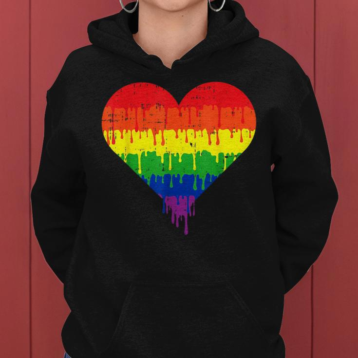 Gay Heart Pride Rainbow Flag Lgbtq Inspirational Lgbt Gift Women Hoodie