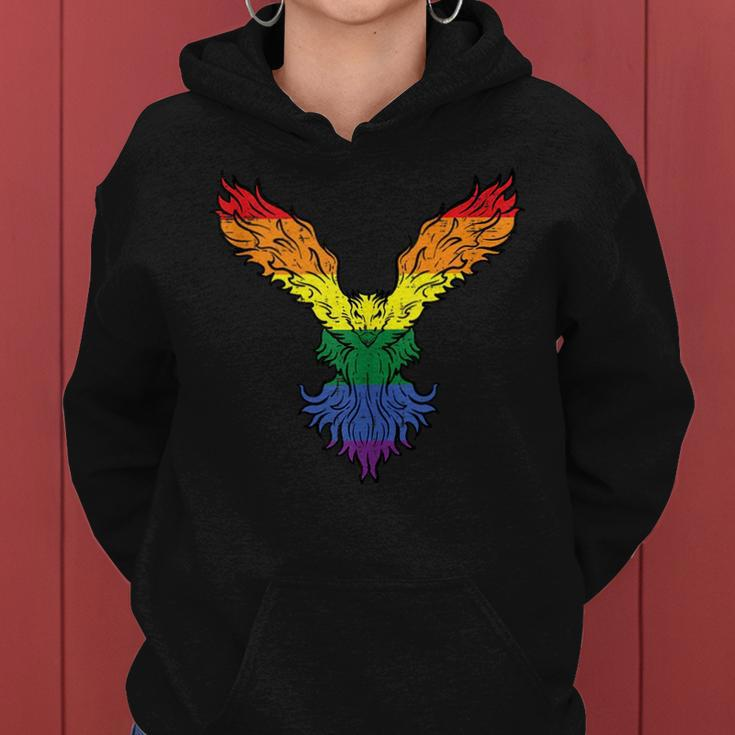 Gay Pride Bird Phoenix Rainbow Flag Lgbtq Men Women Kids Women Hoodie
