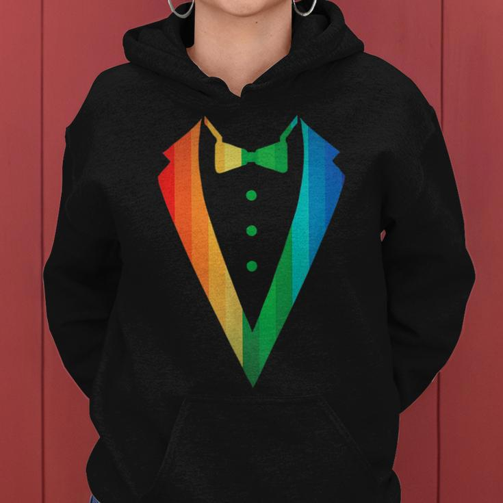 Gay Pride Rainbow Graphic Tuxedo Men Women Women Hoodie
