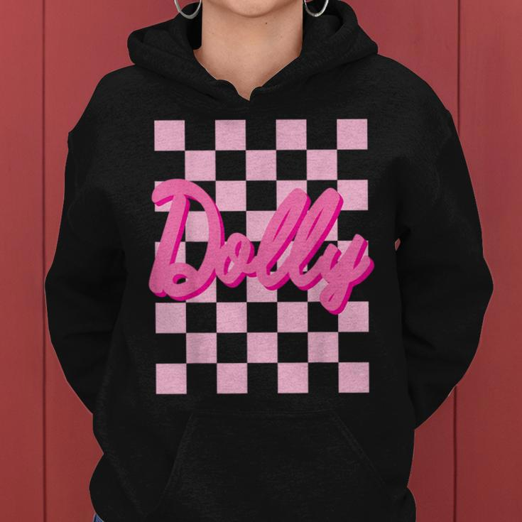 Girl Retro Dolly First Name Personalized Groovy Birthday Women Hoodie
