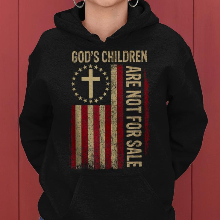 Gods Children Are Not For Sale American Flag Funny Women Hoodie