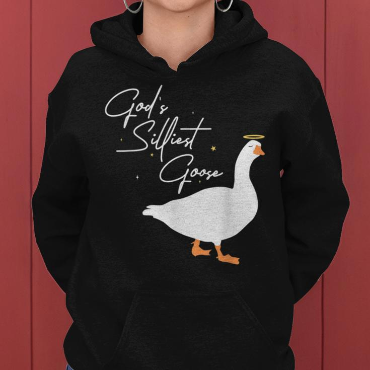 Gods Silliest Goose Geese Lovers Design For Farm Owners Women Hoodie