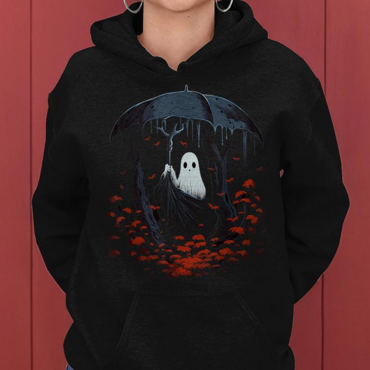 Gothic Halloween Vintage Floral Ghost In Forest Women Hoodie