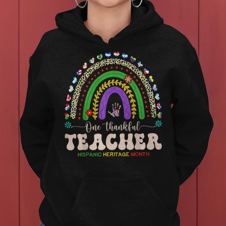 Groovy Rainbow Hispanic Heritage Month Teacher Latina Women Hoodie