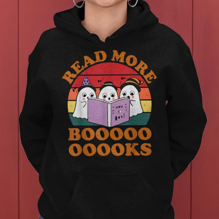 Halloween Read More Books Cute Boo Read A Book Teacher Women Hoodie