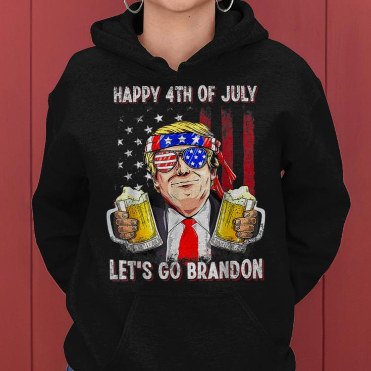 Happy 4Th Of July Lets Go Beer Brandon Trump Beer America Women Hoodie
