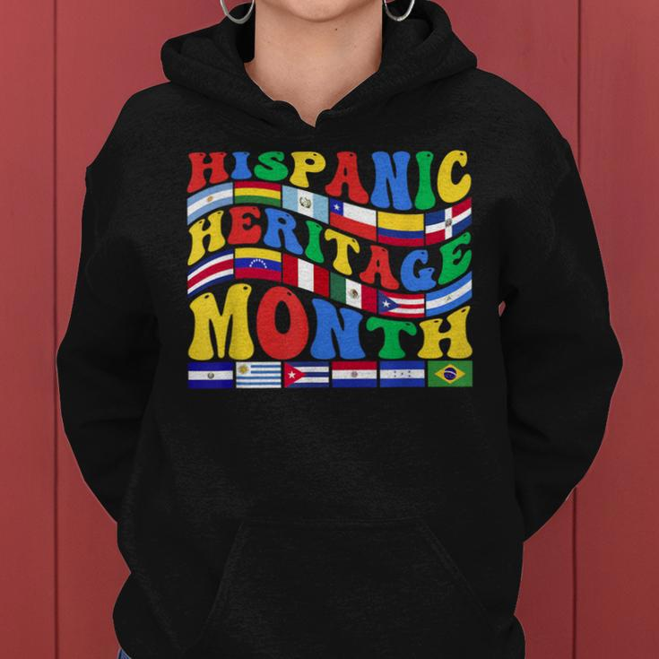 Happy National Hispanic Heritage Month All Countries Groovy Women Hoodie