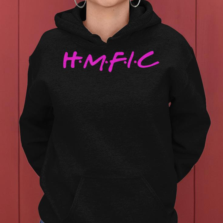 Hmfic With Bright Pink Head Mother Fucker In Charge Women Hoodie