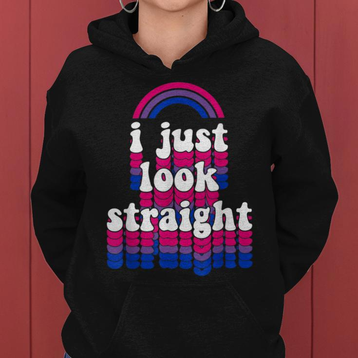 I Just Look Straight Bisexual Rainbow Bisexual Pride Love Women Hoodie