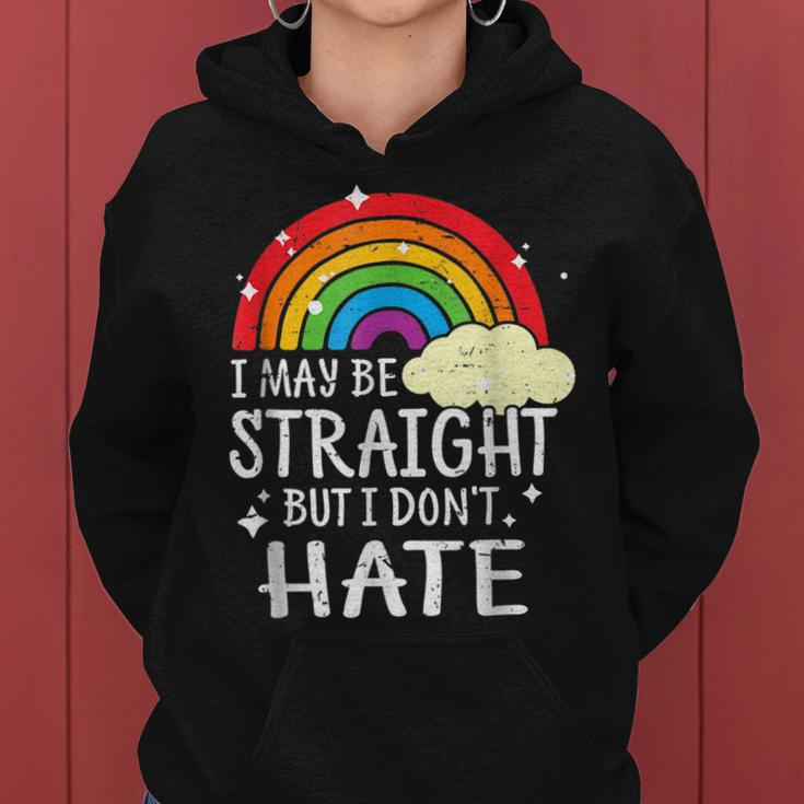 I May Be Straight But I Dont Hate Lgbt Pride Rainbow Women Hoodie