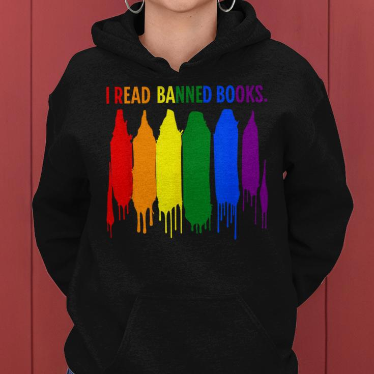I Read Banned Books Week Rainbow Lgbt Book Lover Teacher Women Hoodie