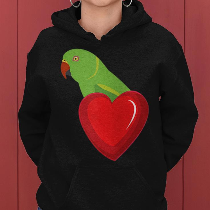 Indian Ringneck Alexandrine Parrot Parakeet Heart Pocket Women Hoodie