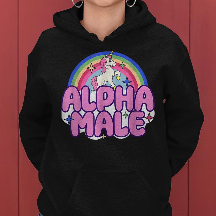 Ironic Alpha Male Unicorn Rainbow For Men Women Women Hoodie