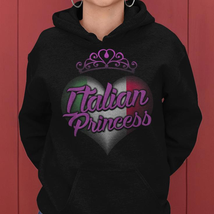 Italian Princess Italy Pride Heart Kids Daughter Girls Women Hoodie