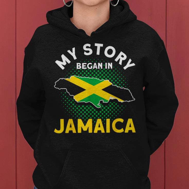 Jamaican Moms Jamaica Lovers My Story Began In Jamaica Pride Women Hoodie