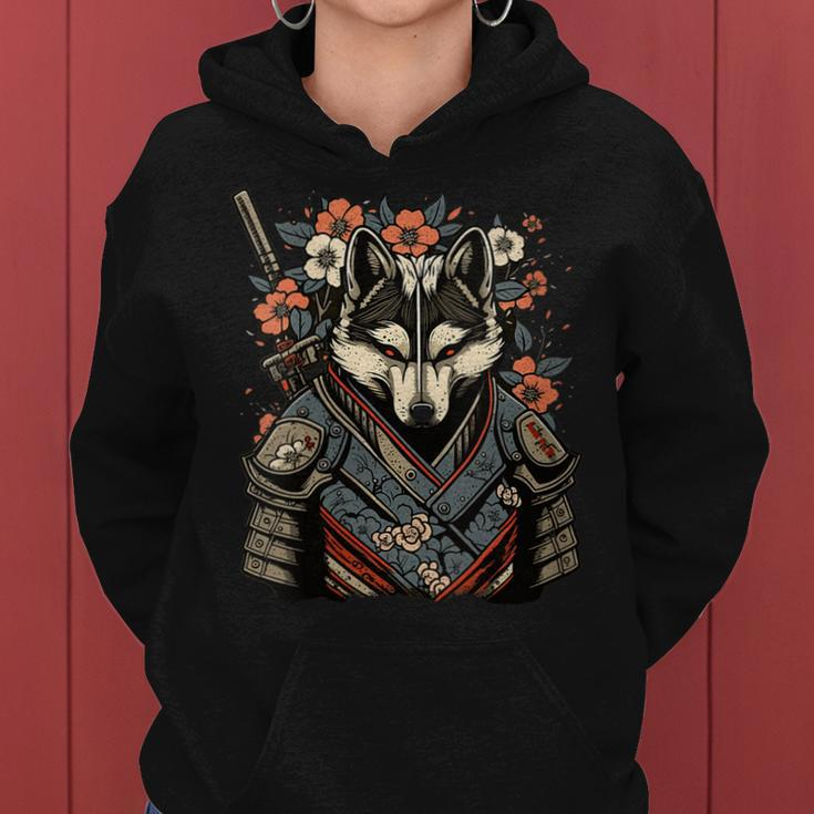 Japanese Samurai Wolf Tattoo Vintage Kawaii Ninja Gift For Womens Gift For Women Women Hoodie