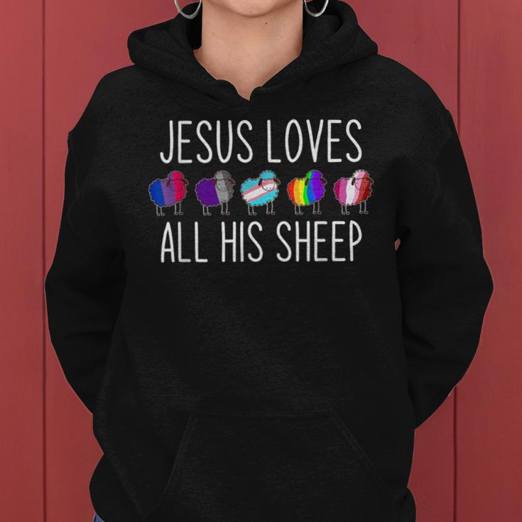 Jesus Loves All His Sheep Lgbt Christian Jesus LGBT Funny Gifts Women Hoodie