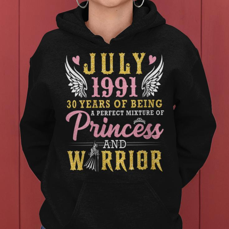 July 1991 30 Years Of Being Perfect Of Princess And Warrior Gift For Womens Women Hoodie
