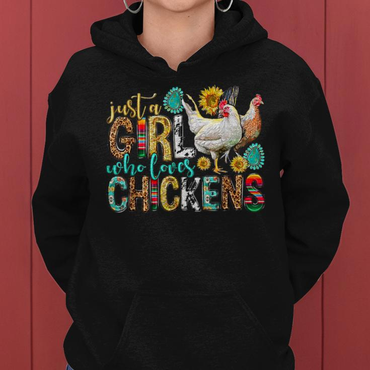 Just A Girl Who Loves Chickens Farm Lover Cute Chicken Buffs Women Hoodie