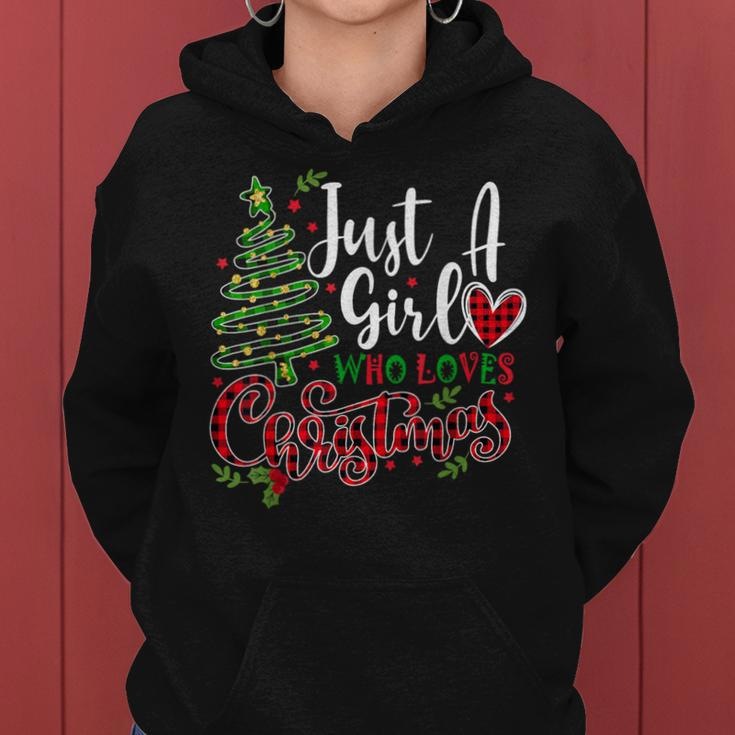 Just A Girl Who Loves Christmas A For Xmas Girls Women Hoodie
