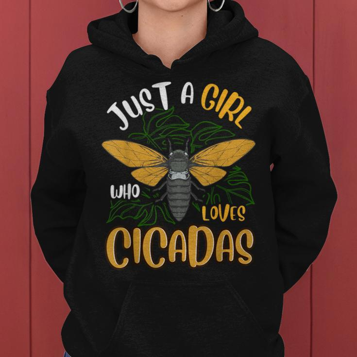 Just A Girl Who Loves Cicadas Brood X Insect Entomology Women Hoodie
