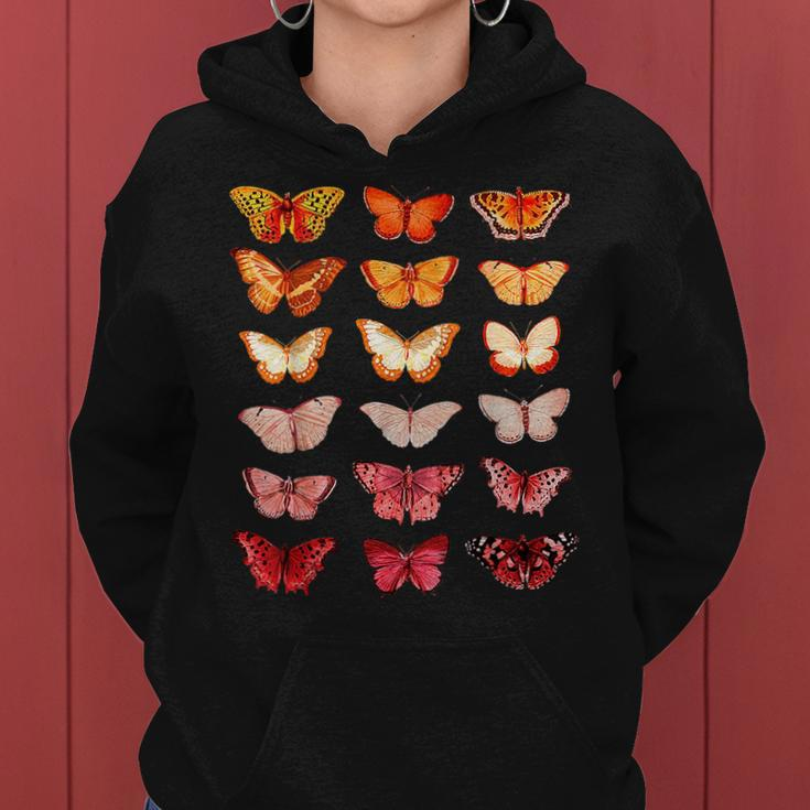 Lesbian Flag Color Butterfly Subtle Sapphic Pride Aesthetic Women Hoodie