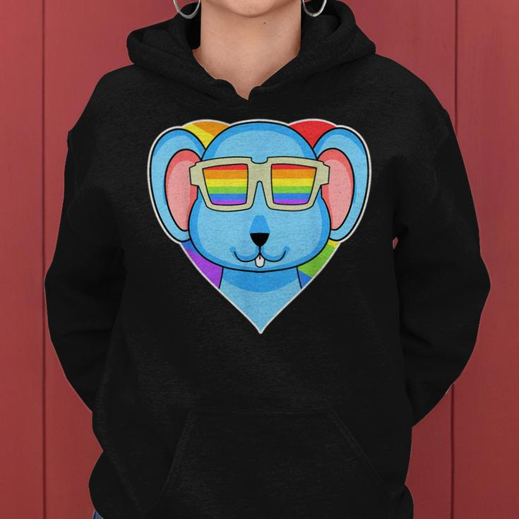 Lgbt Rainbow - Rat - Gay Pride - Lgbt Heart Animal Mouse Women Hoodie
