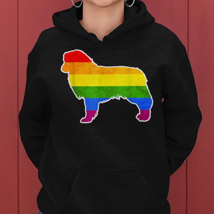 Lgbtq Australian Shepherd Dog Rainbow Gay Lesbian Pride Women Hoodie