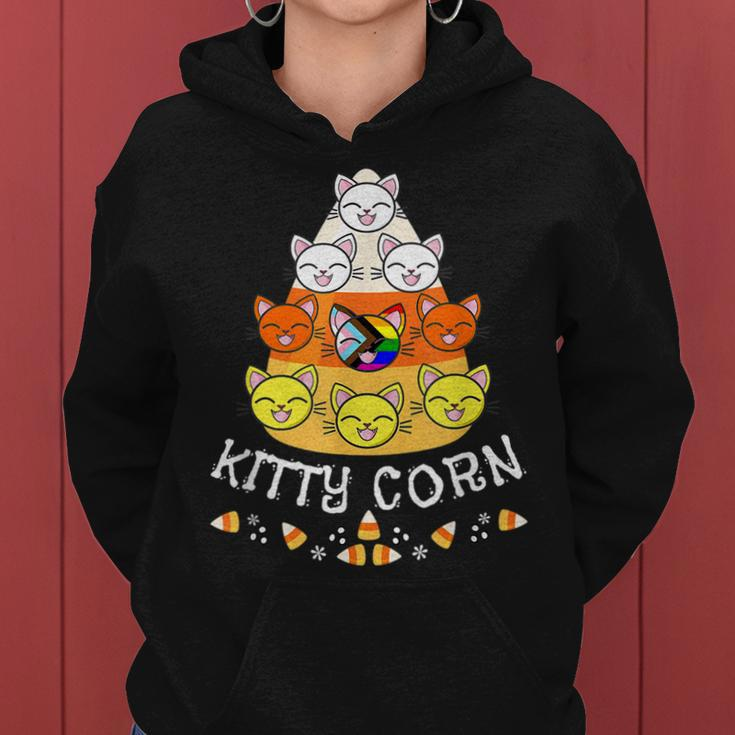 Lgbtq Gay Lesbian Halloween Fall Cat Candy Corn Kitty Corn Lesbian Women Hoodie