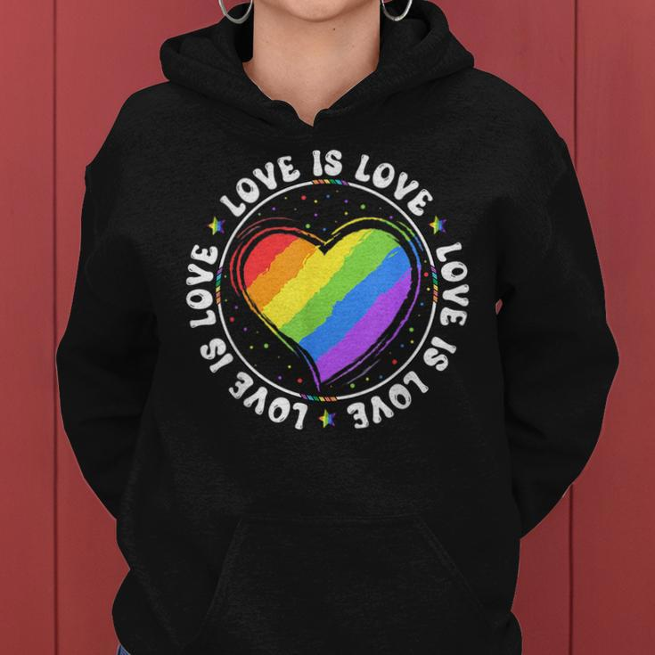 Lgbtq Love Is Love Gay Pride Lgbt Ally Rainbow Flag Vintage Pride Month Funny Designs Funny Gifts Women Hoodie
