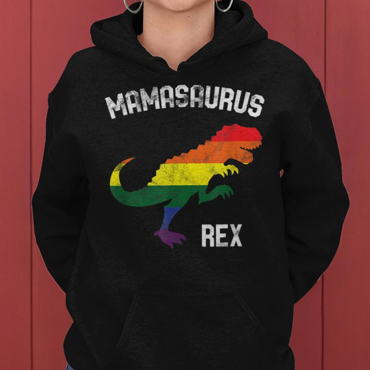 Mamasaurus Rex Gay Pride Lgbt Dinosaur Ally Women Hoodie