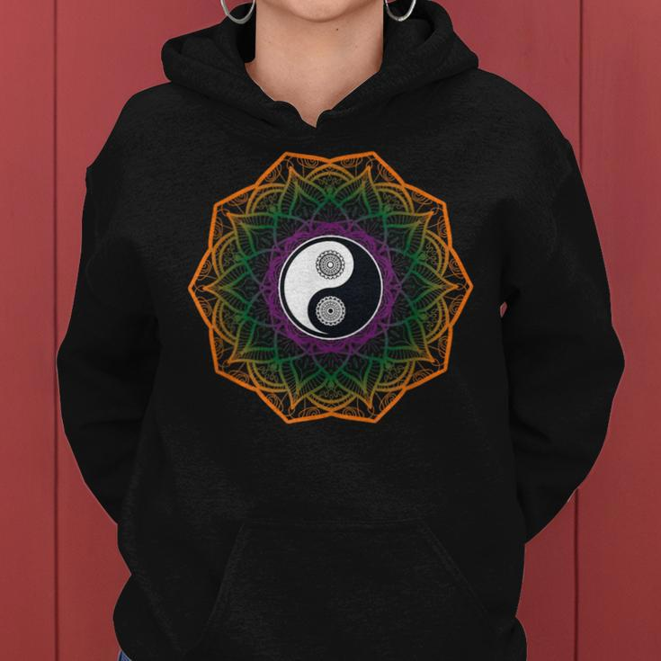 Mandala Yin And Yang Sanskrit Chinese Asian Harmony Women Hoodie